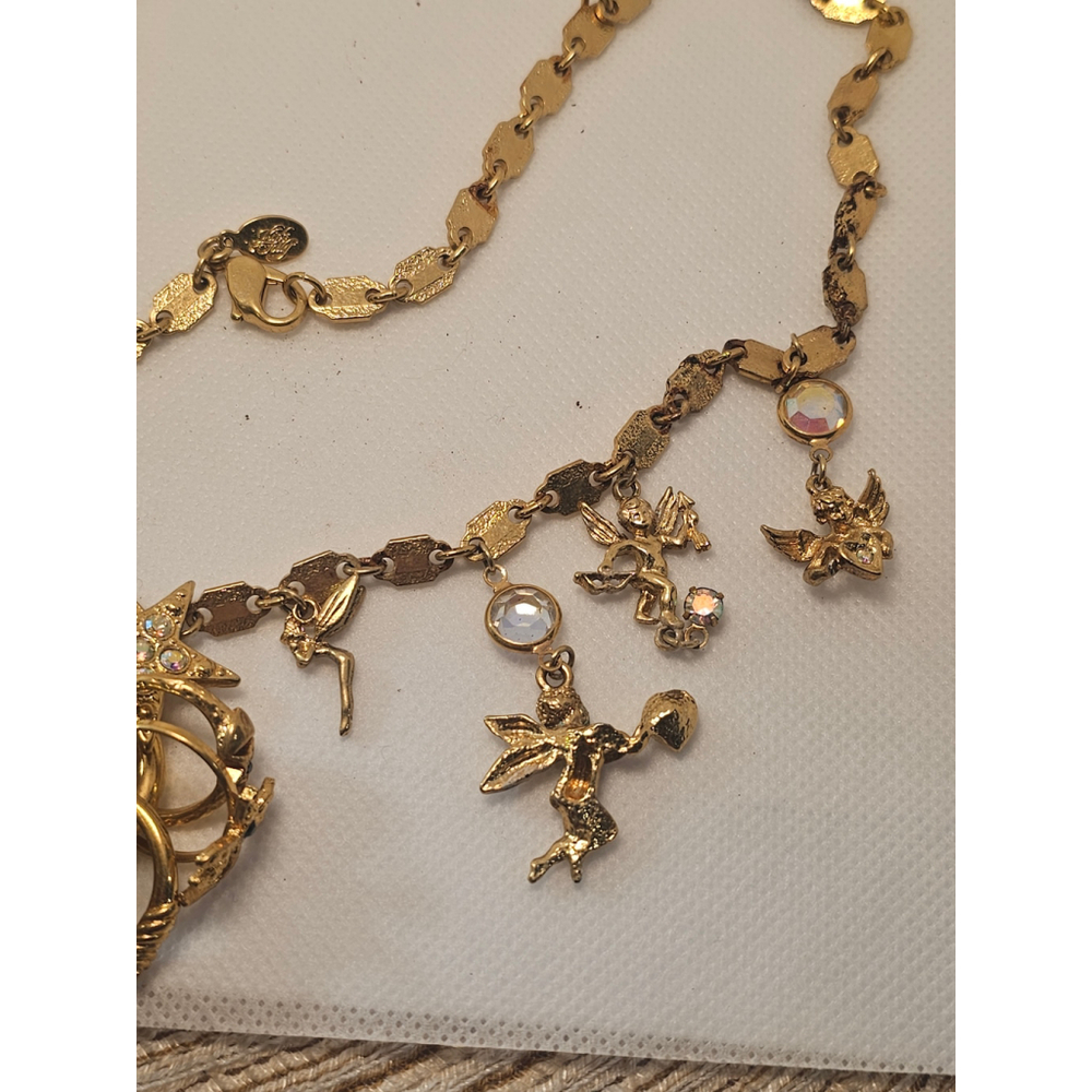 Kirk's Folly goldtoned cherub charm necklace with rings - Picture 4 of 7